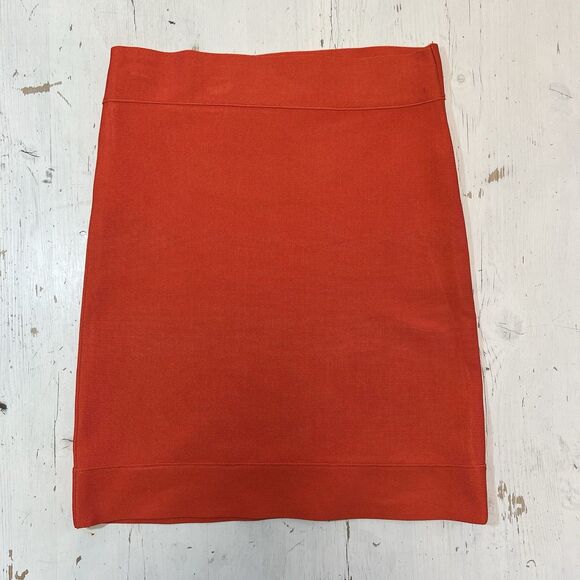 BCBG MaxAzria Skirt S Orange Bodycon Bandage Mini Womens 202A - Picture 1 of 4